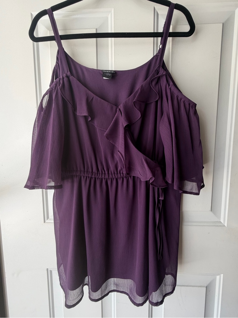 torrid 2X Purple Ruffled Wrap Camisole